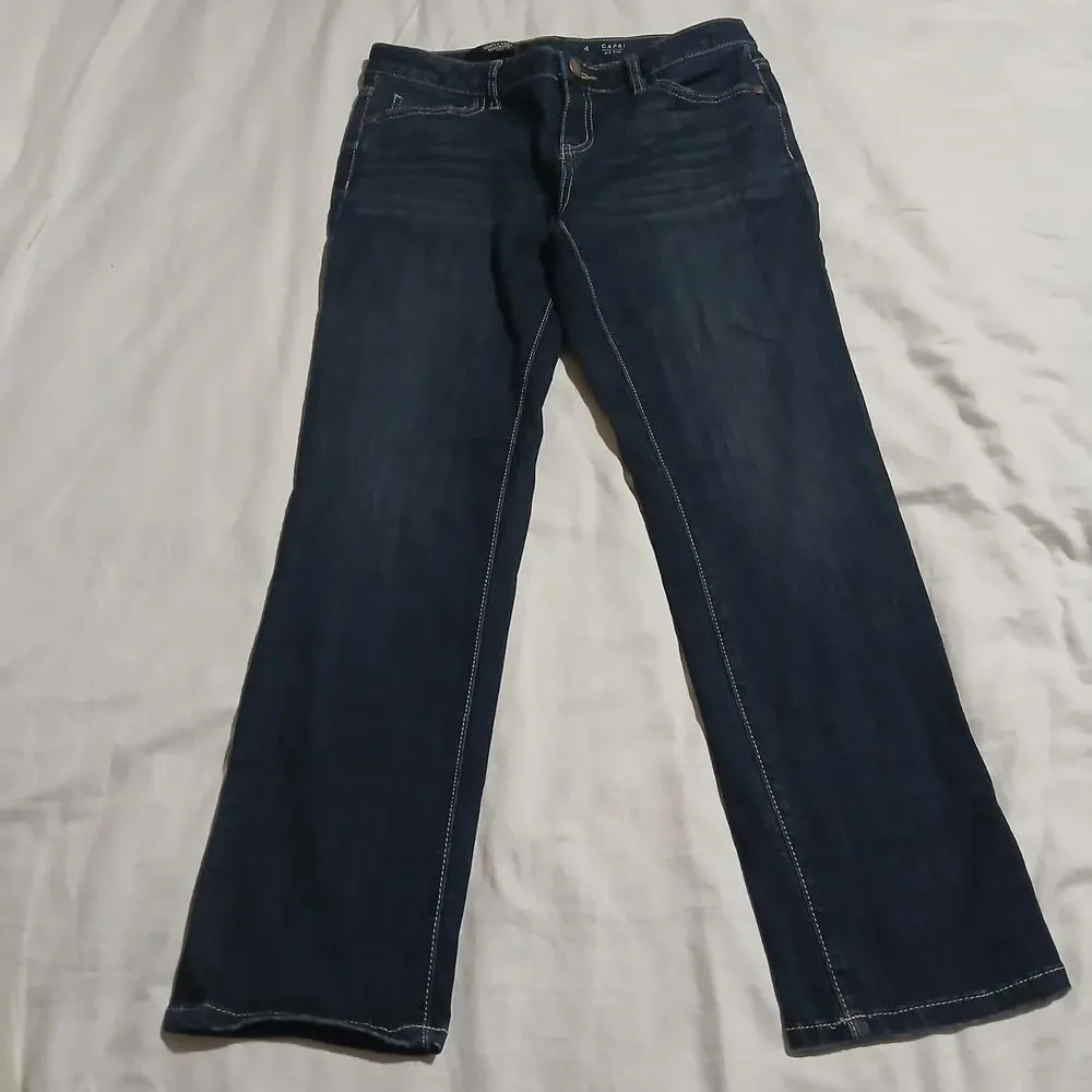 Simply Vera Vera Wang Denim 4 Capri Mid Rise Dark-Wash Straight Leg
